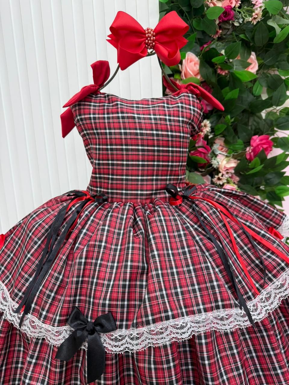 Vestido Marie Junino Luxo Xadrez Maria Eduarda - Leveza e Elegância para Meninas | Bebeloo Kids