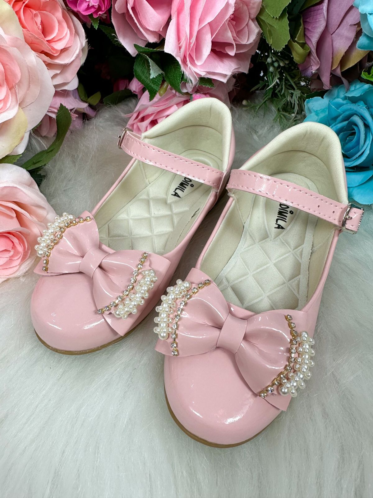 Sapatilha Flor Di Mila Rosa Bebe Perolas Neide | Bebeloo Kids