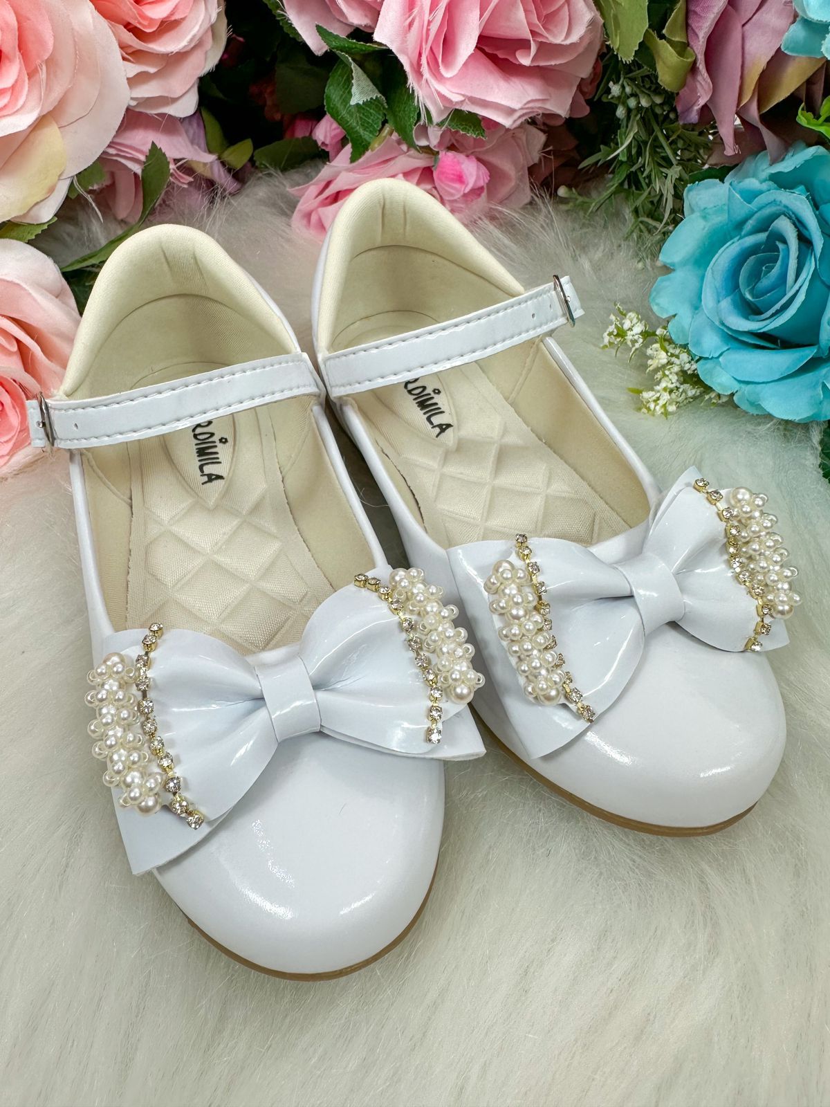Sapatilha Flor Di Mila Branco Perolas Neide | Bebeloo Kids
