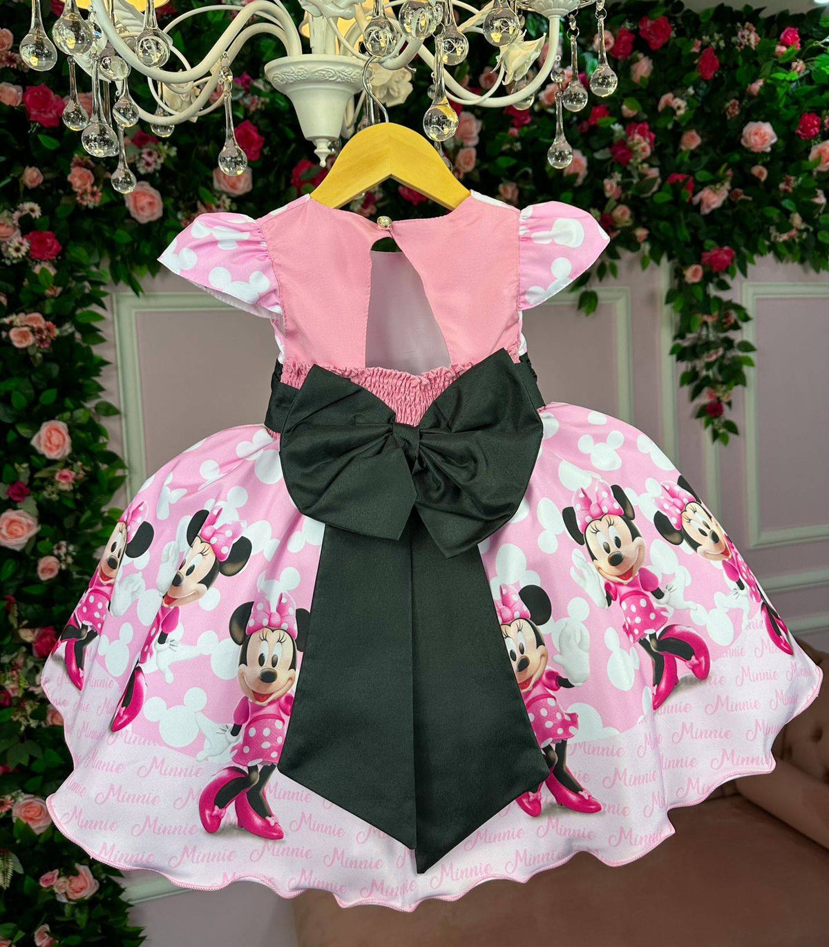Vestido Tematico Luxo Minnie/Minie Rosa - Leveza e Elegância para Meninas | Bebeloo Kids