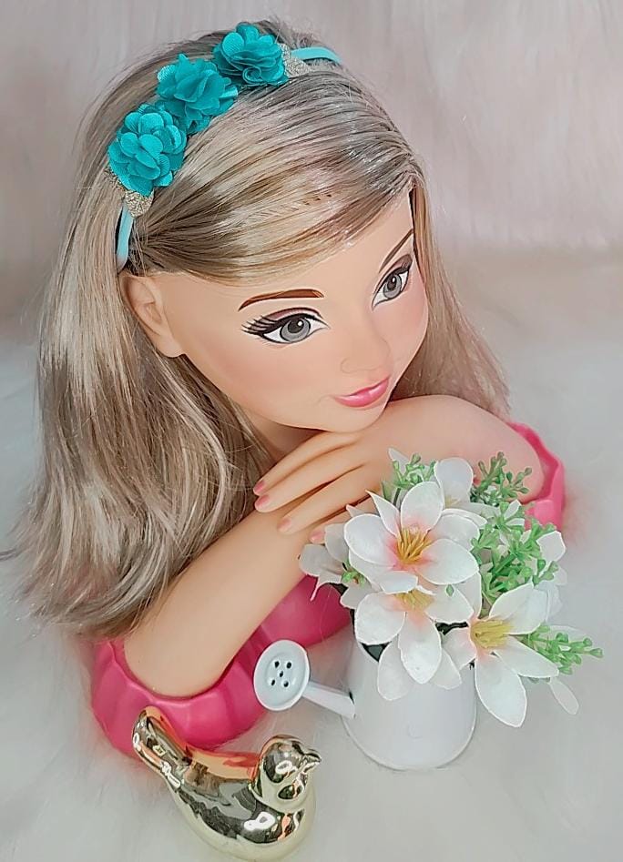 Faixa Flores Verde Tiffany - Charme e Delicadeza para os Cabelos | Bebeloo Kids