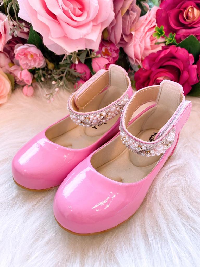 Sapatilha Flor di Mila Rosa Chiclete "Perolas" Luxo - Leveza e Charme para os Pezinhos | Bebeloo Kids