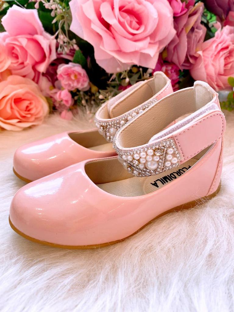 Sapatilha Flor di Mila Rosa Bebê "Perolas" Luxo - Leveza e Charme para os Pezinhos | Bebeloo Kids