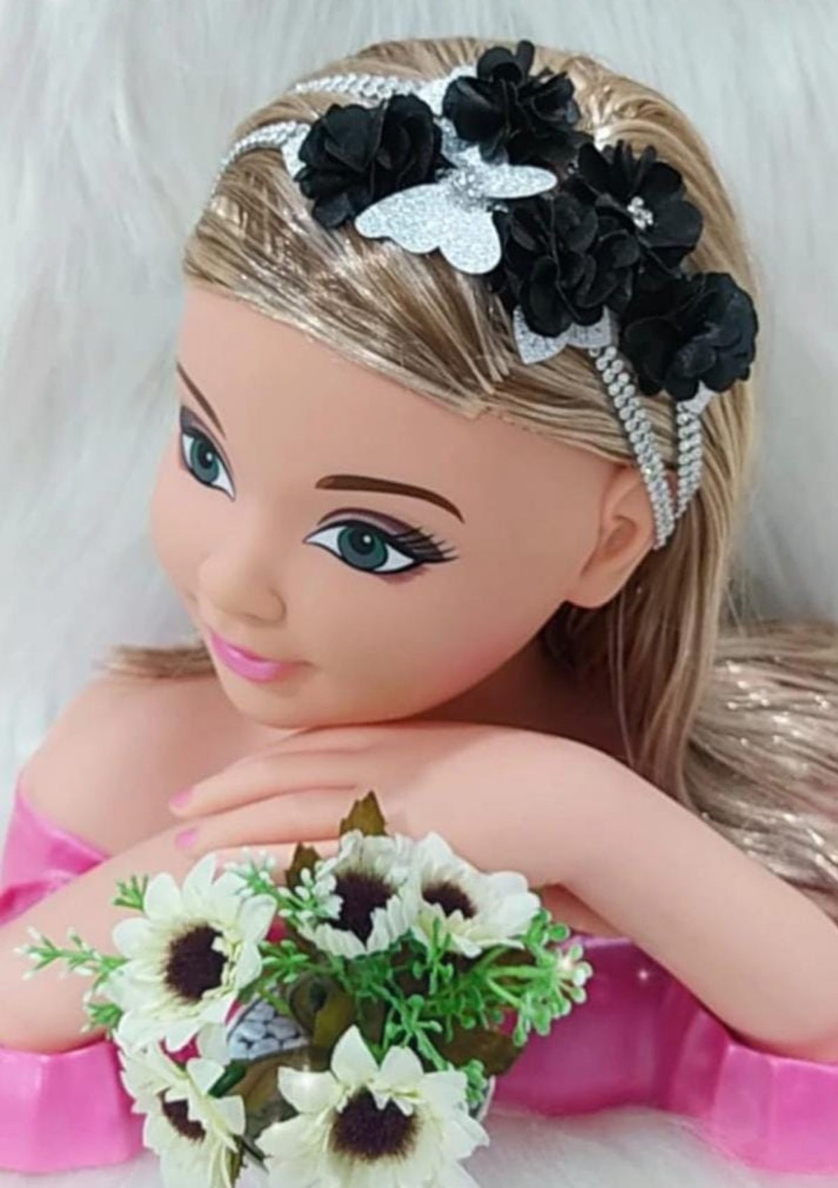 Faixa Jardim Preto com Prata - Charme e Delicadeza para os Cabelos | Bebeloo Kids