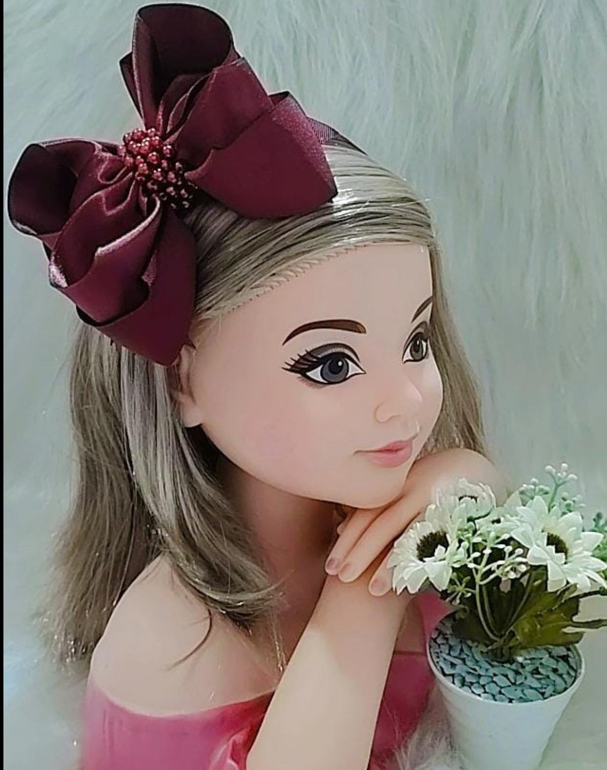 Tiara Marsala Laço Miolo de Perolas - Toque Delicado para Completar o Visual | Bebeloo Kids