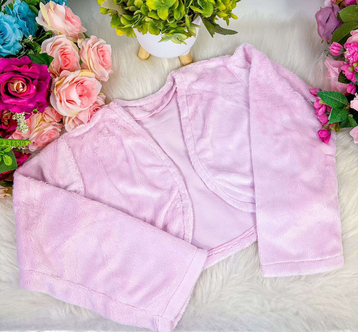 Bolero Marie Pelucia Rosa Danone - Qualidade e Cuidado para os Pequenos | Bebeloo Kids