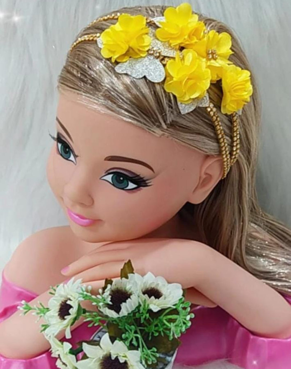 Faixa Jardim Amarelo Com Dourado - Charme e Delicadeza para os Cabelos | Bebeloo Kids