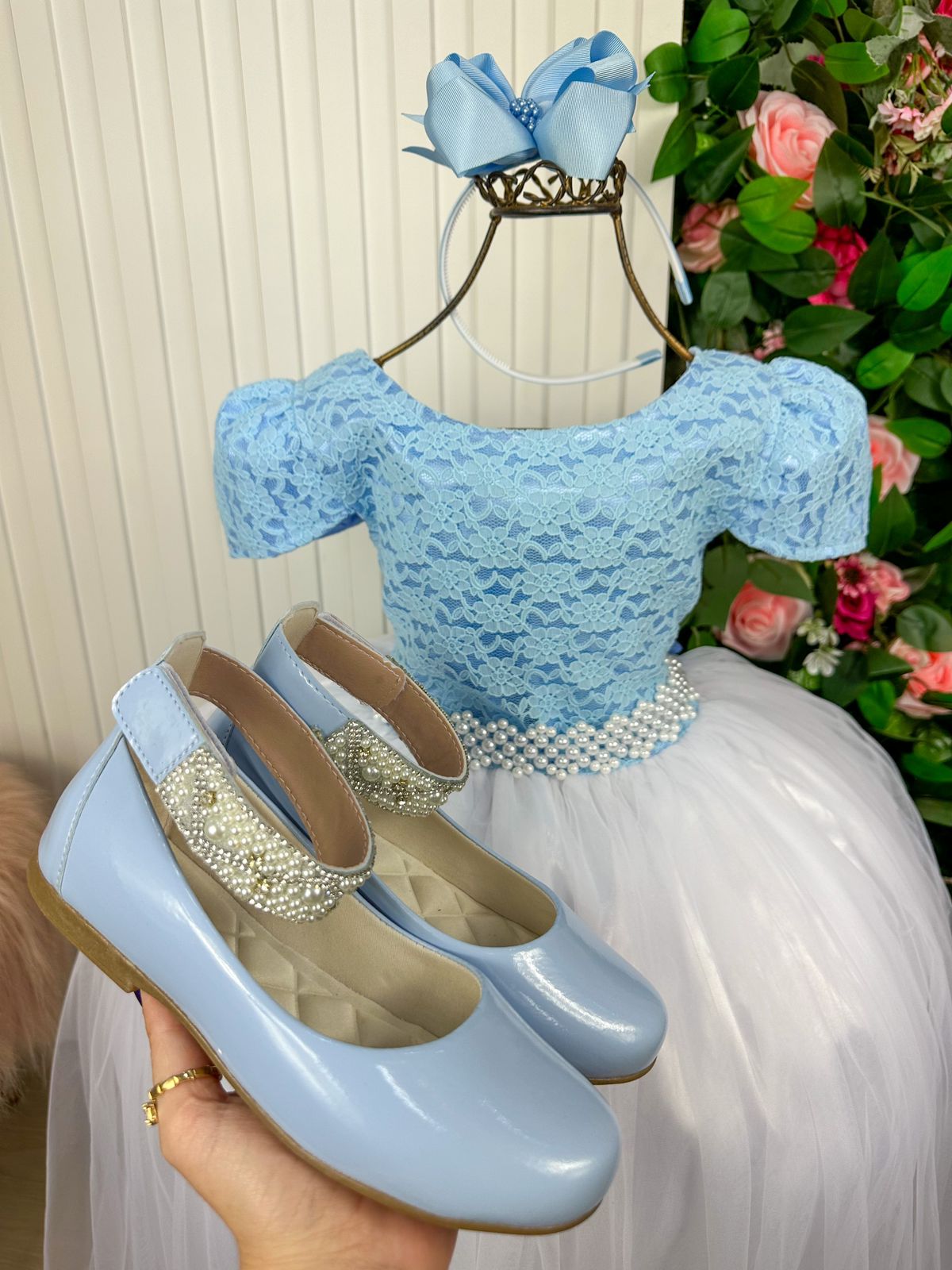 Vestido Enjoy Longo Mari Peito Rendado Azul Bebe - Leveza e Elegância para Meninas | Bebeloo Kids