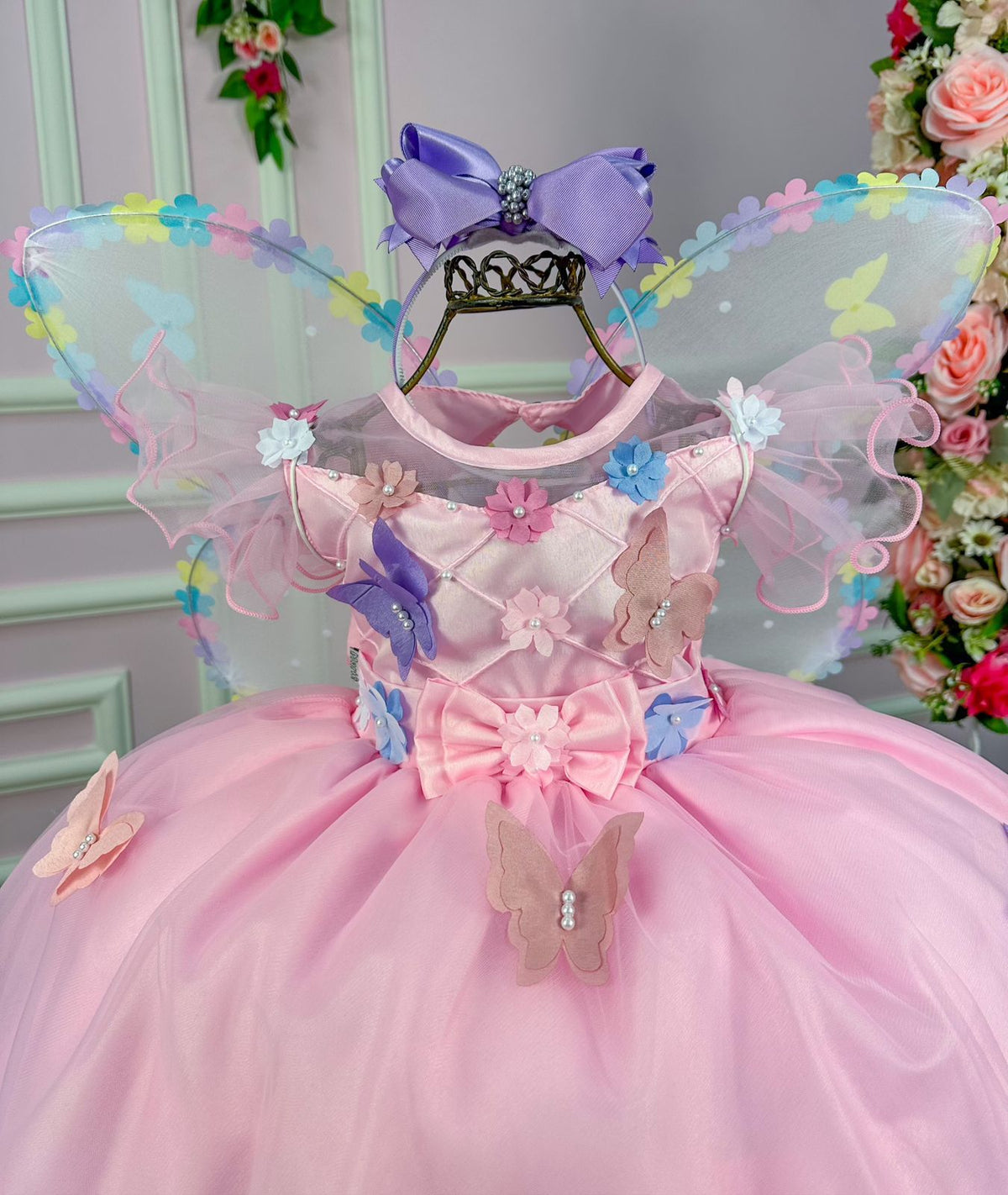Vestido Marie Rosa Jardim Encantado Laço - Toque Delicado para Completar o Visual | Bebeloo Kids