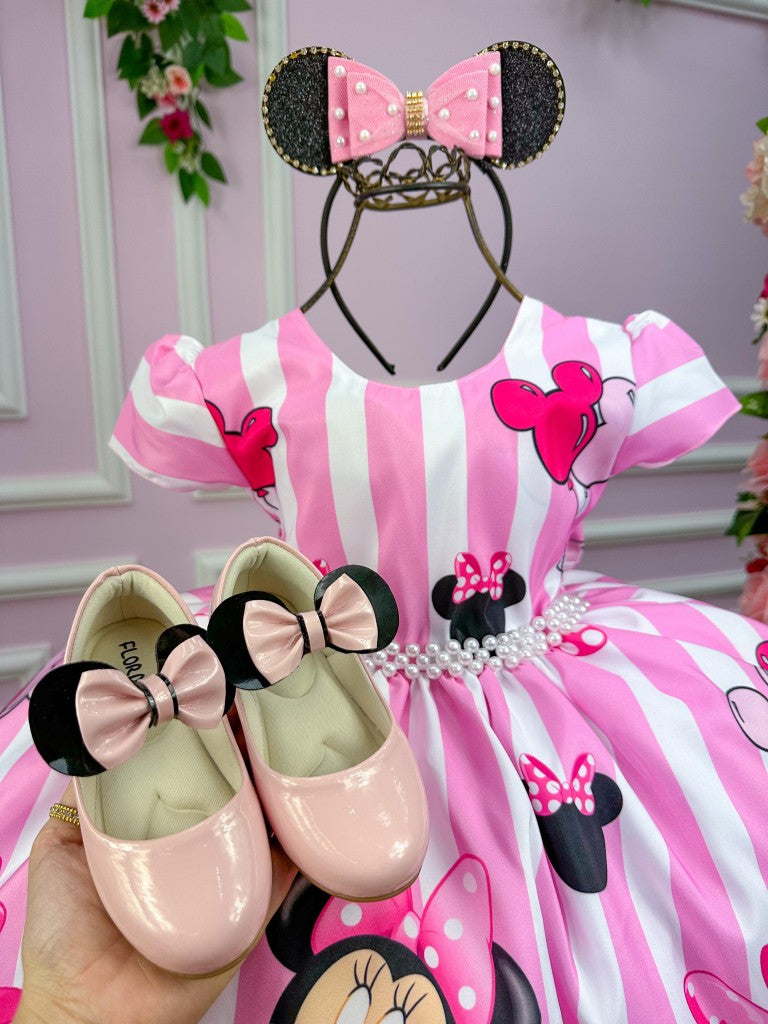 Vestido Infantil Temáticos Da Gigi Minnie/Minie Rosa | Bebeloo Kids
