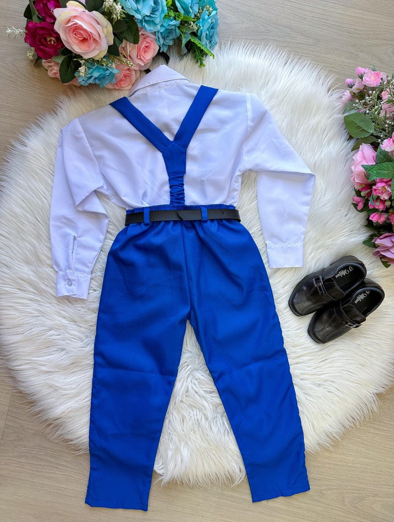 Conjunto Meninos Miss Cherry Leo Suspensorio Azul Royal - Estilo Delicado para o Dia a Dia | Bebeloo Kids