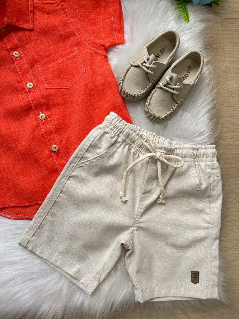 Conjunto Meninos Lucas Banana Club Shorts Camisa Laranja - Estilo Delicado para o Dia a Dia | Bebeloo Kids