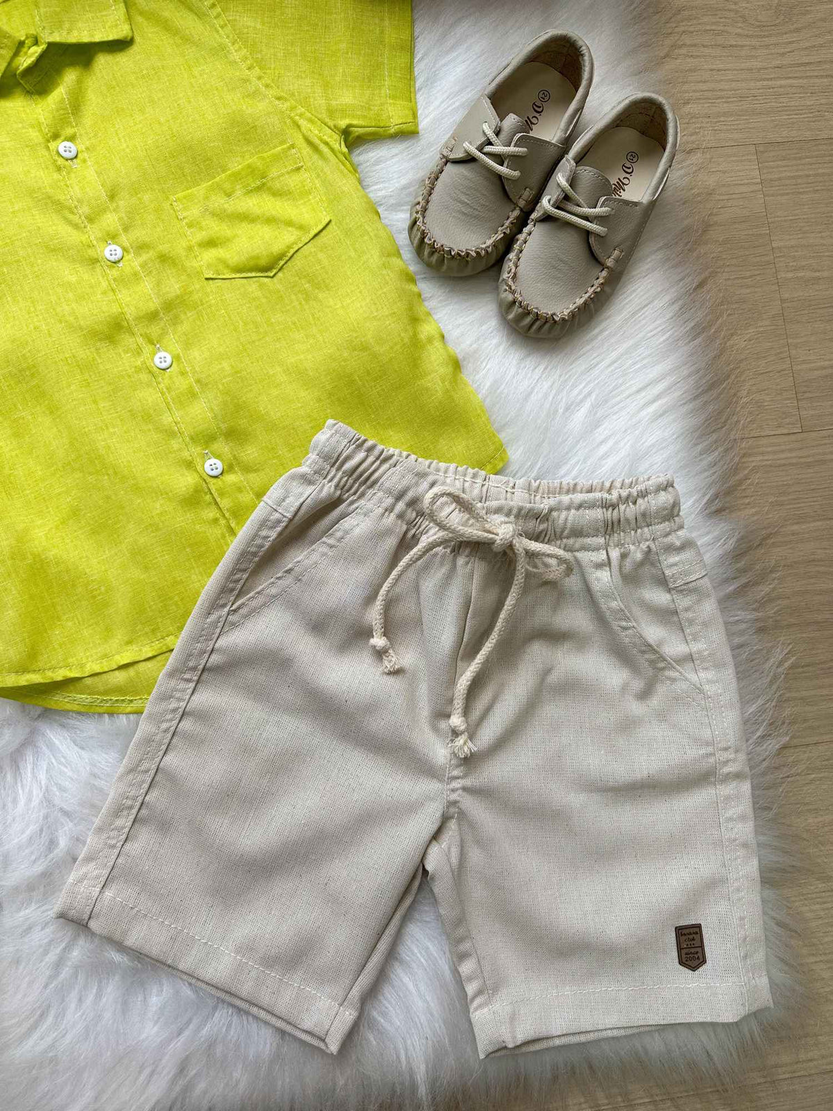Conjunto Meninos Lucas Banana Club Shorts Camisa Verde Lima - Estilo Delicado para o Dia a Dia | Bebeloo Kids