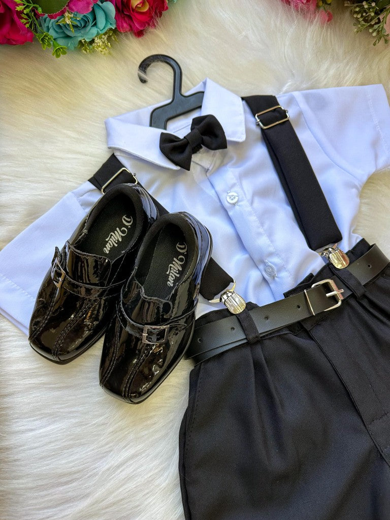 Conjunto Miss Cherry Meninos Social Shorts Ravi Preto - Estilo Delicado para o Dia a Dia | Bebeloo Kids