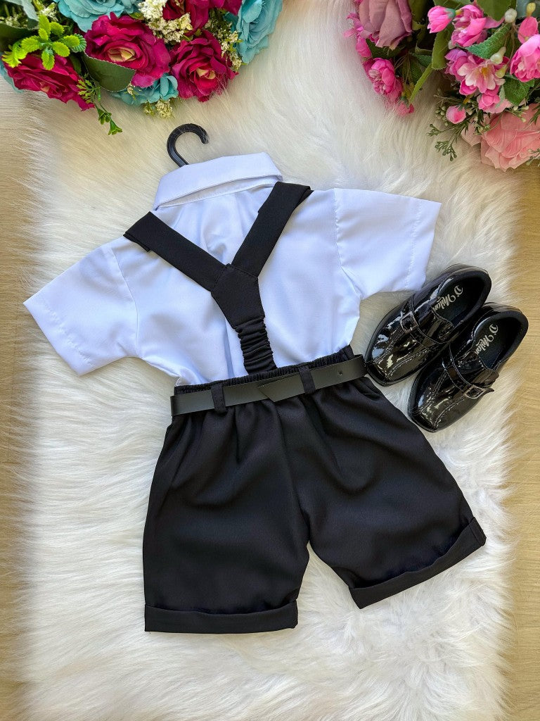 Conjunto Miss Cherry Meninos Social Shorts Ravi Preto - Estilo Delicado para o Dia a Dia | Bebeloo Kids