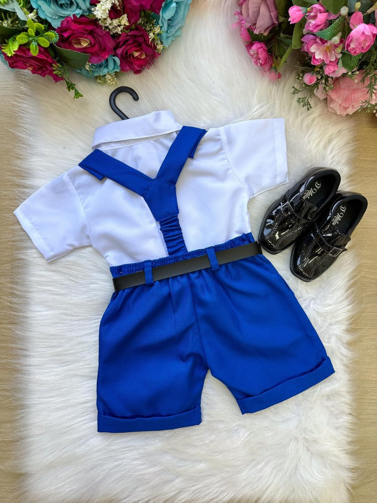 Conjunto Miss Cherry Meninos Social Shorts Ravi Azul Royal - Estilo Delicado para o Dia a Dia | Bebeloo Kids
