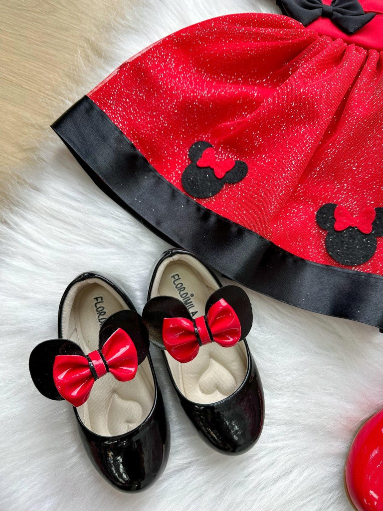 Romper/Vestido Princesa Minnie/Minie Vermelho - Leveza e Elegância para Meninas | Bebeloo Kids