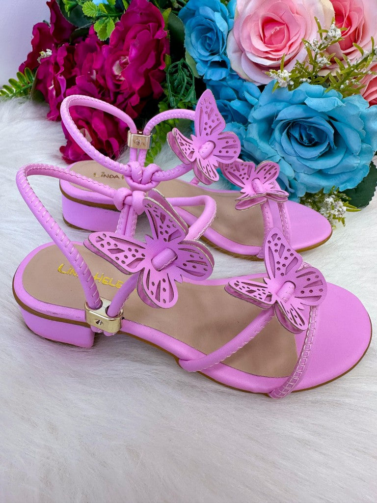 Sandalia Flor Di Mila Laise Borboletas Rosa - Qualidade e Cuidado para os Pequenos | Bebeloo Kids
