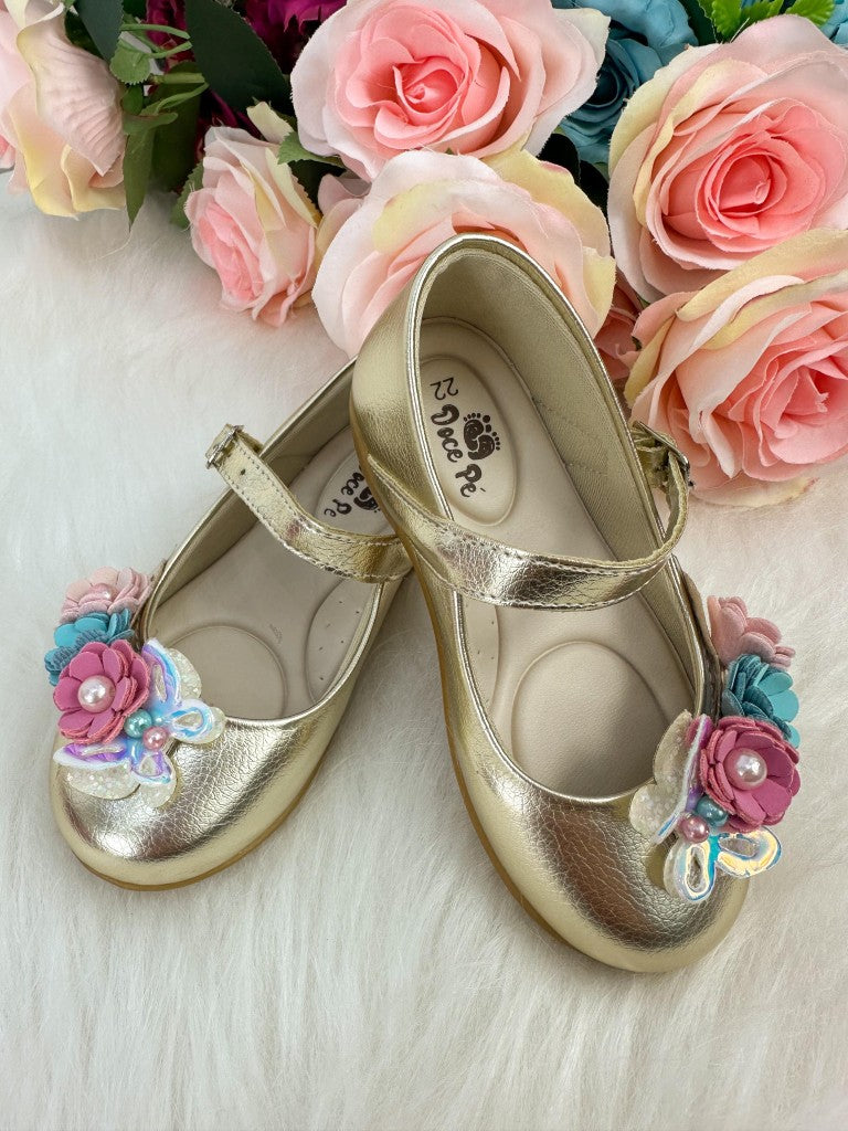Sapatilha Doce Pe Juju Jardim Encantado Dourada - Leveza e Charme para os Pezinhos | Bebeloo Kids