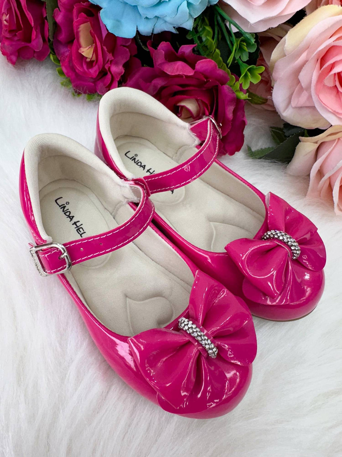 Sapatilha Flor Di Mila Pink Laço Com Strass - Toque Delicado para Completar o Visual | Bebeloo Kids