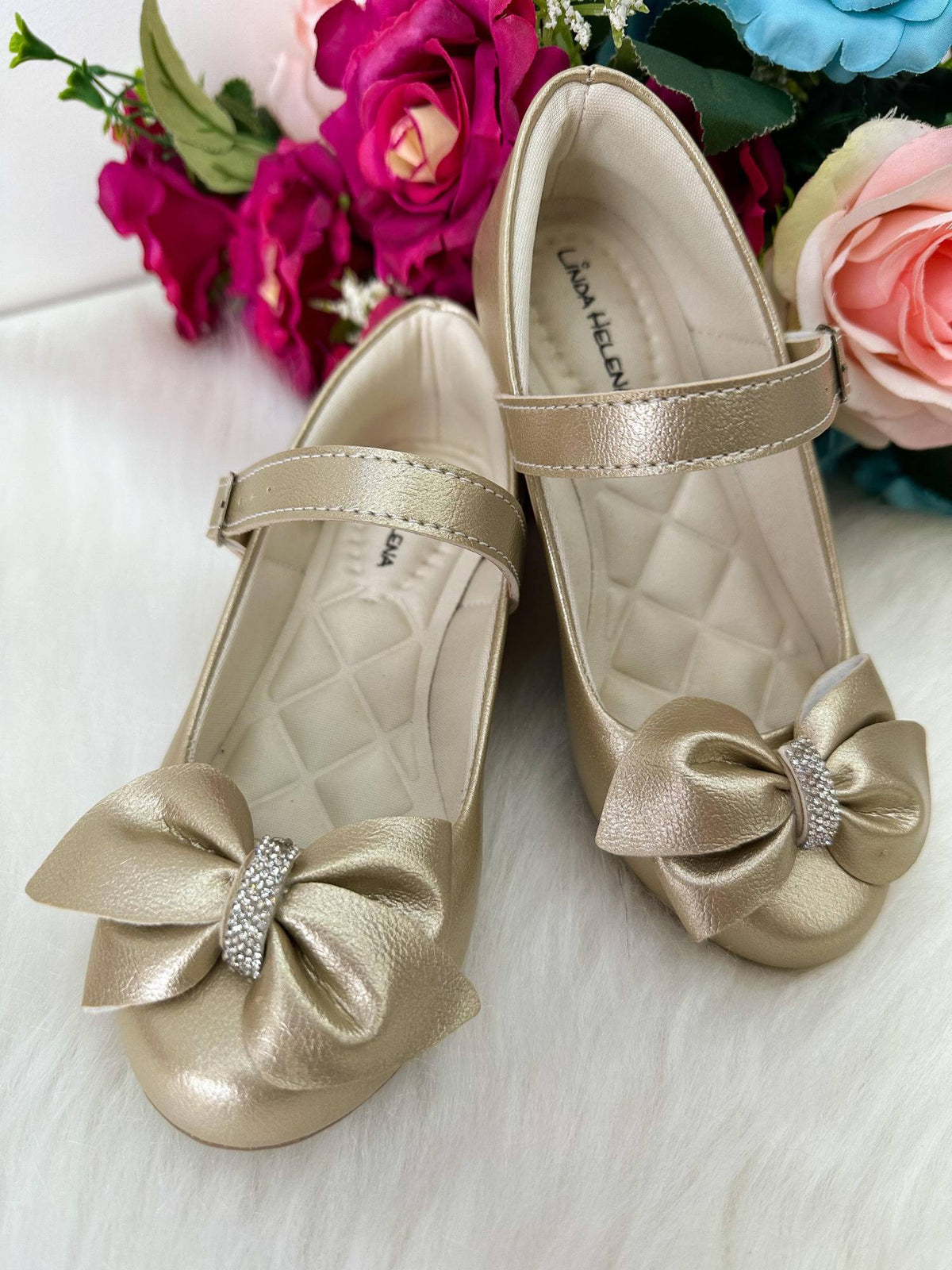 Sapatilha Flor Di Mila Rubia Saltinho Dourada Fosca - Leveza e Charme para os Pezinhos | Bebeloo Kids