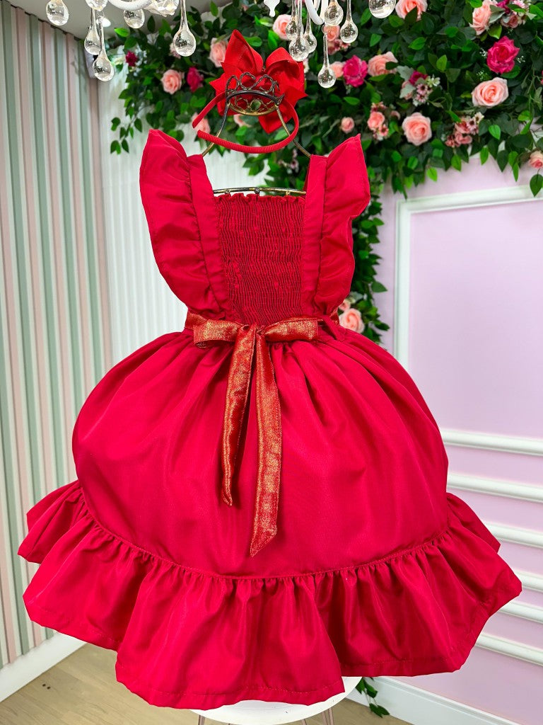 Vestido Blogueirinha Natali Vermelho - Natal - Leveza e Elegância para Meninas | Bebeloo Kids