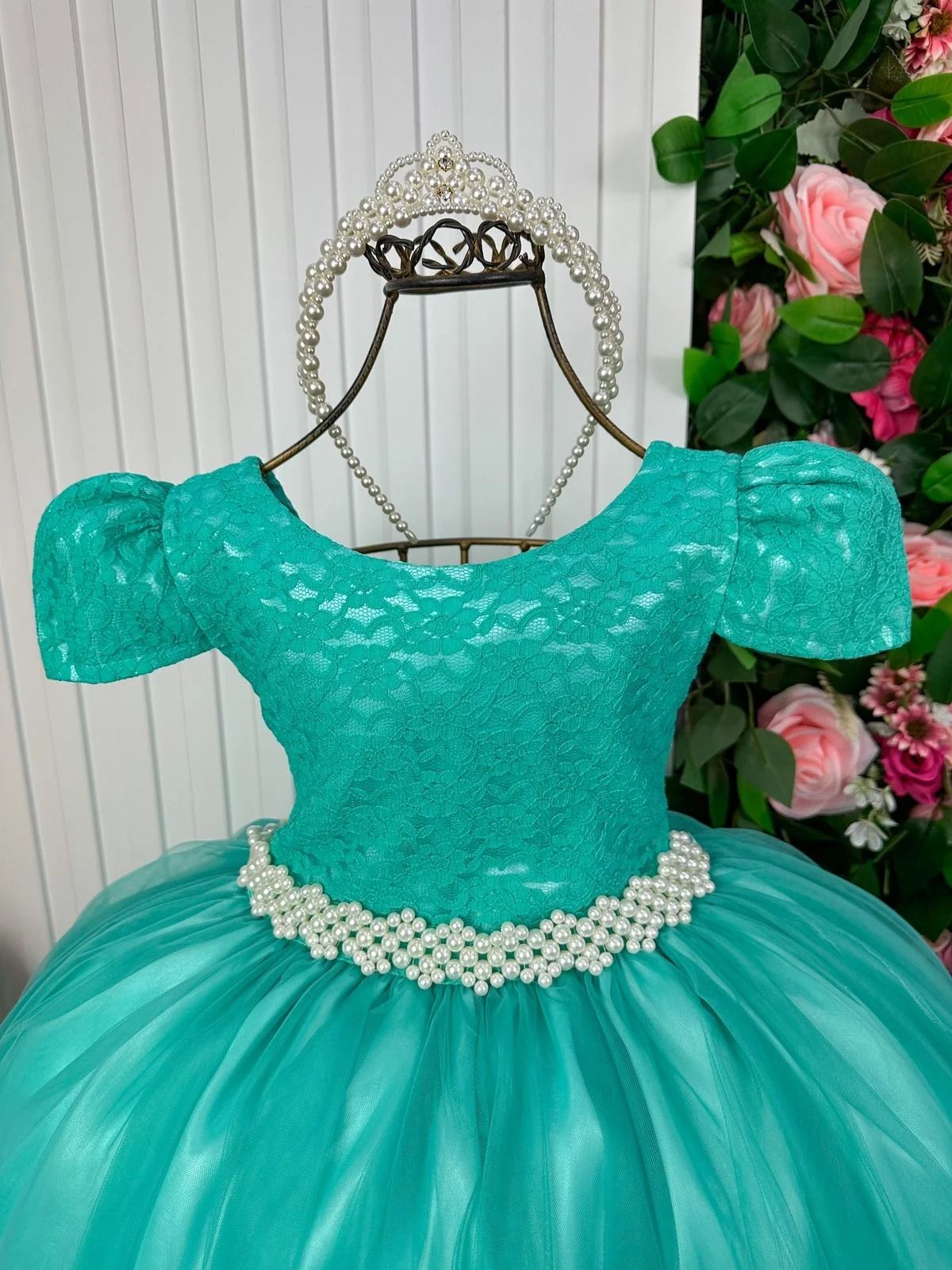 Vestido Enjoy Longo Laura Peito rendado Verde Tifanny - Leveza e Elegância para Meninas | Bebeloo Kids