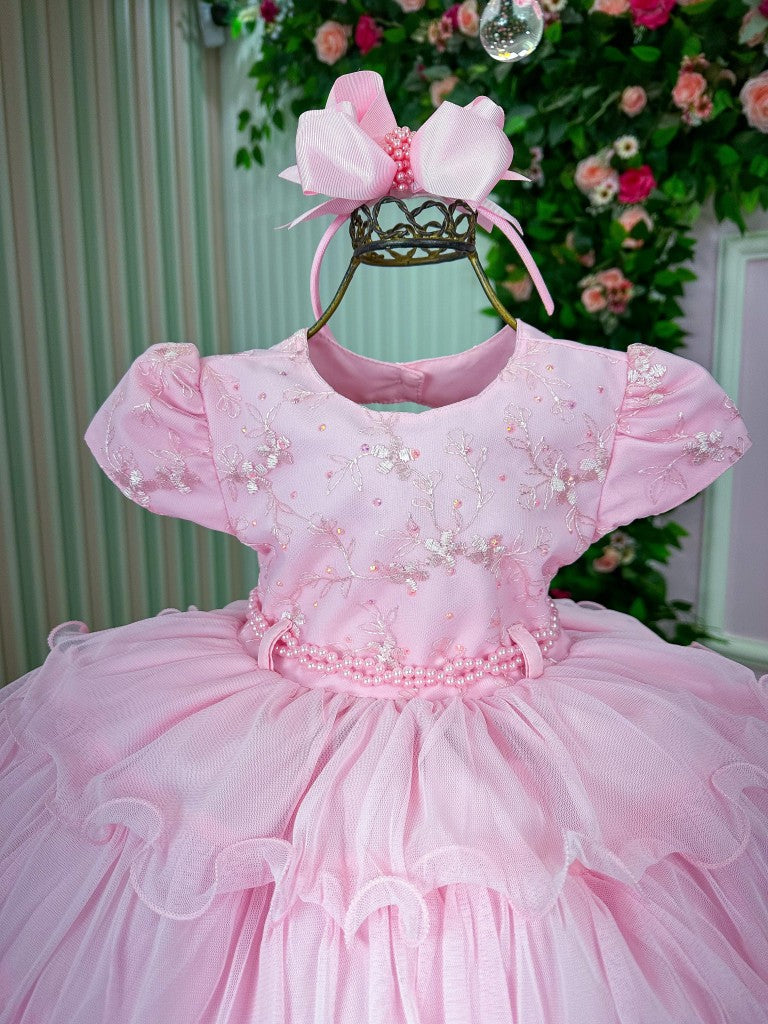 Vestido Infantil Menina Bonita 4 Saias Rosa Bebe - Leveza e Elegância para Meninas | Bebeloo Kids