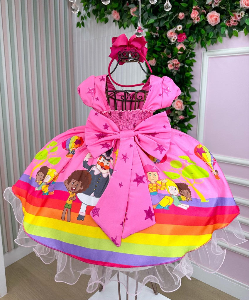 Vestido Infantil Temáticos da Gigi Mundo Bita Rosa - Leveza e Elegância para Meninas | Bebeloo Kids