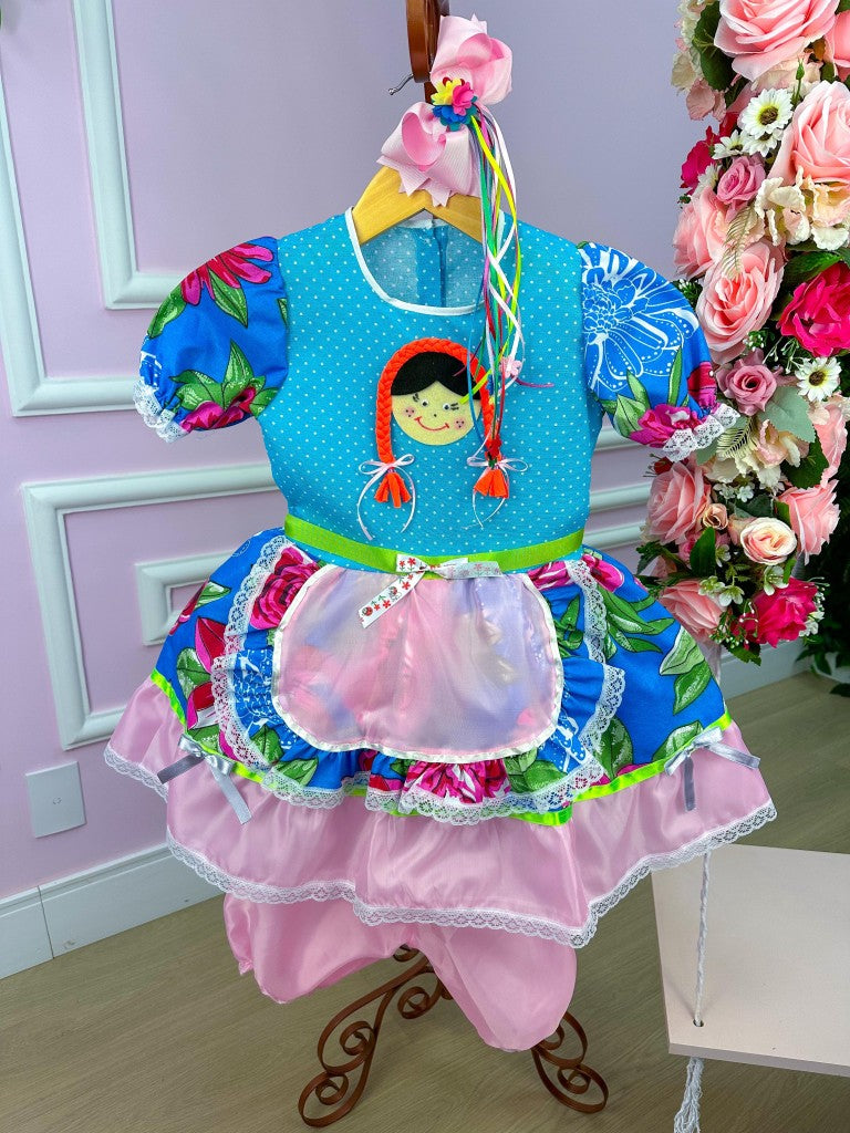 Vestido Junino Boneca Daniela - Leveza e Elegância para Meninas | Bebeloo Kids