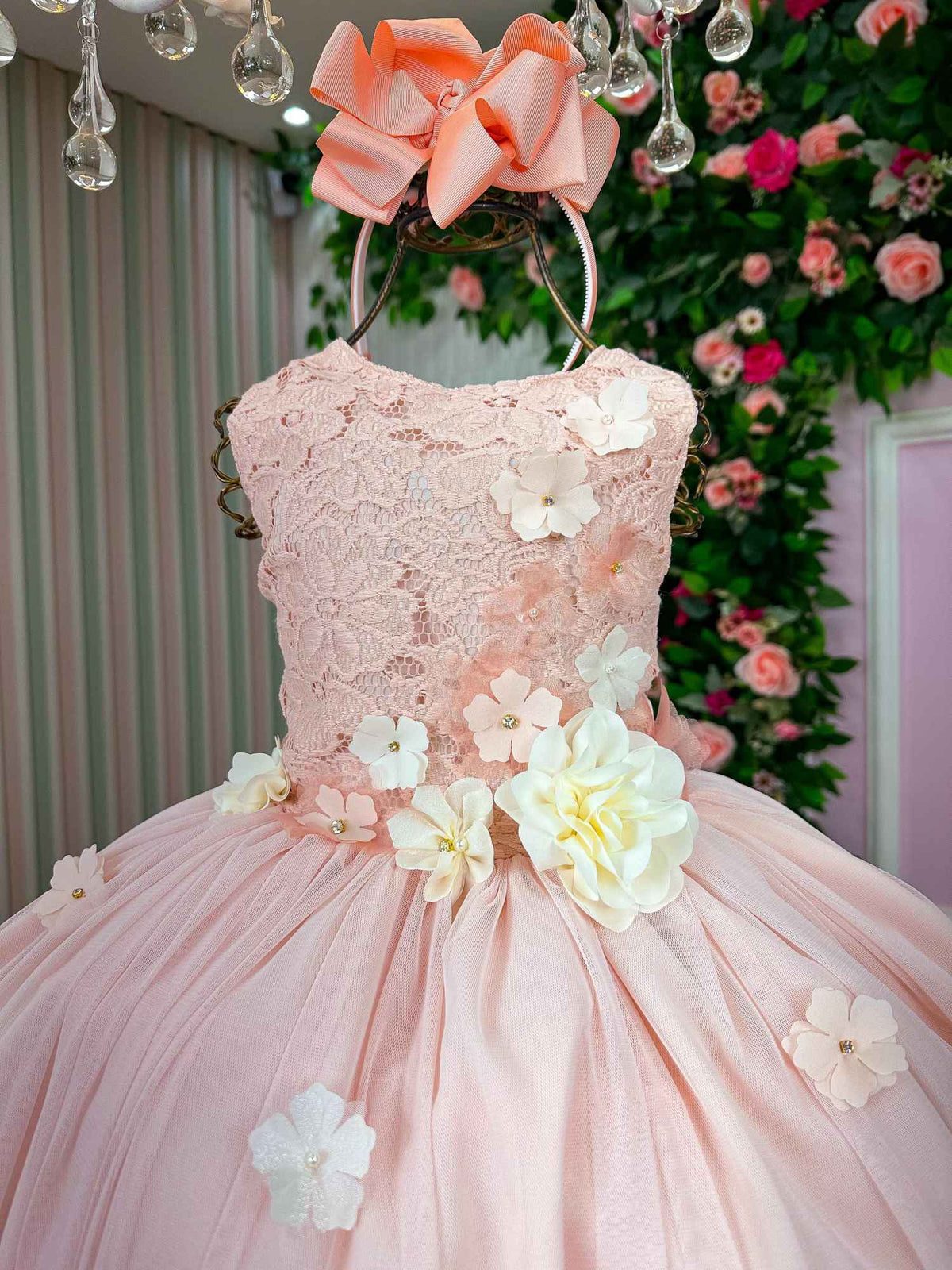 Vestido Juvenil Vila Lele Regata Flores Pessego - Leveza e Elegância para Meninas | Bebeloo Kids
