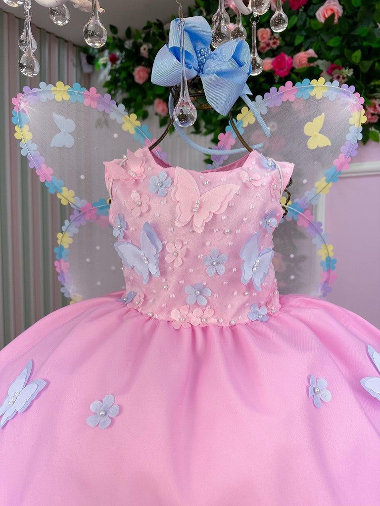 Vestido Marie Jardim das Borboletas Rosa Bebe Viviane - Leveza e Elegância para Meninas | Bebeloo Kids