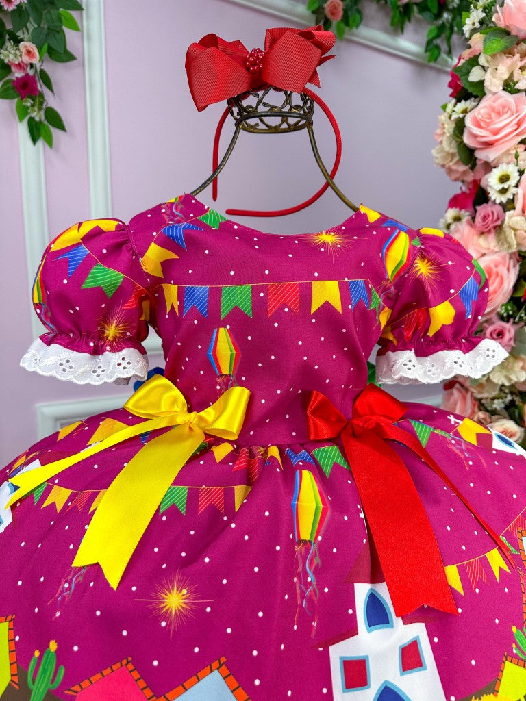 Vestido Marie Junino Roça Feliz Luxo - Leveza e Elegância para Meninas | Bebeloo Kids