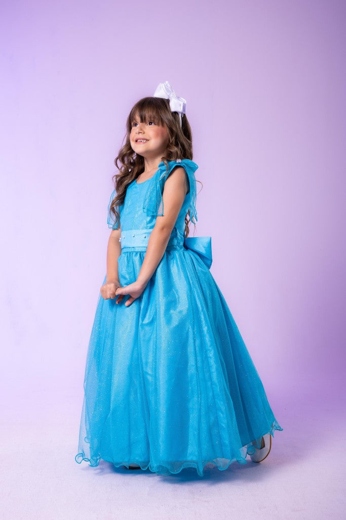 Vestido Marie Longo Mel Azul Tiffany - Leveza e Elegância para Meninas | Bebeloo Kids