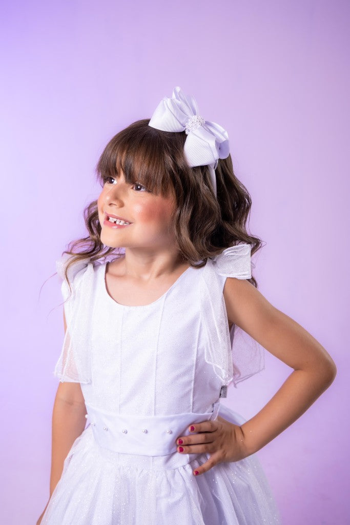 Vestido Marie Longo Mel Branco - Leveza e Elegância para Meninas | Bebeloo Kids