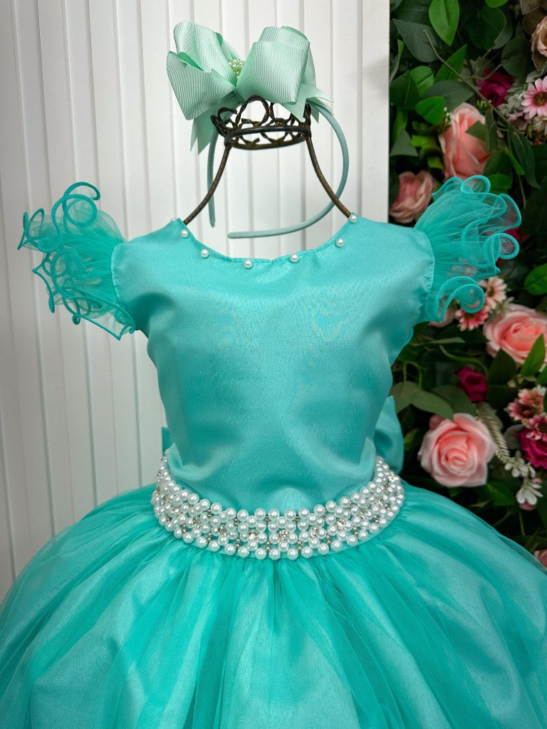 Vestido Marie Longo Amanda Verde Tiffany - Leveza e Elegância para Meninas | Bebeloo Kids