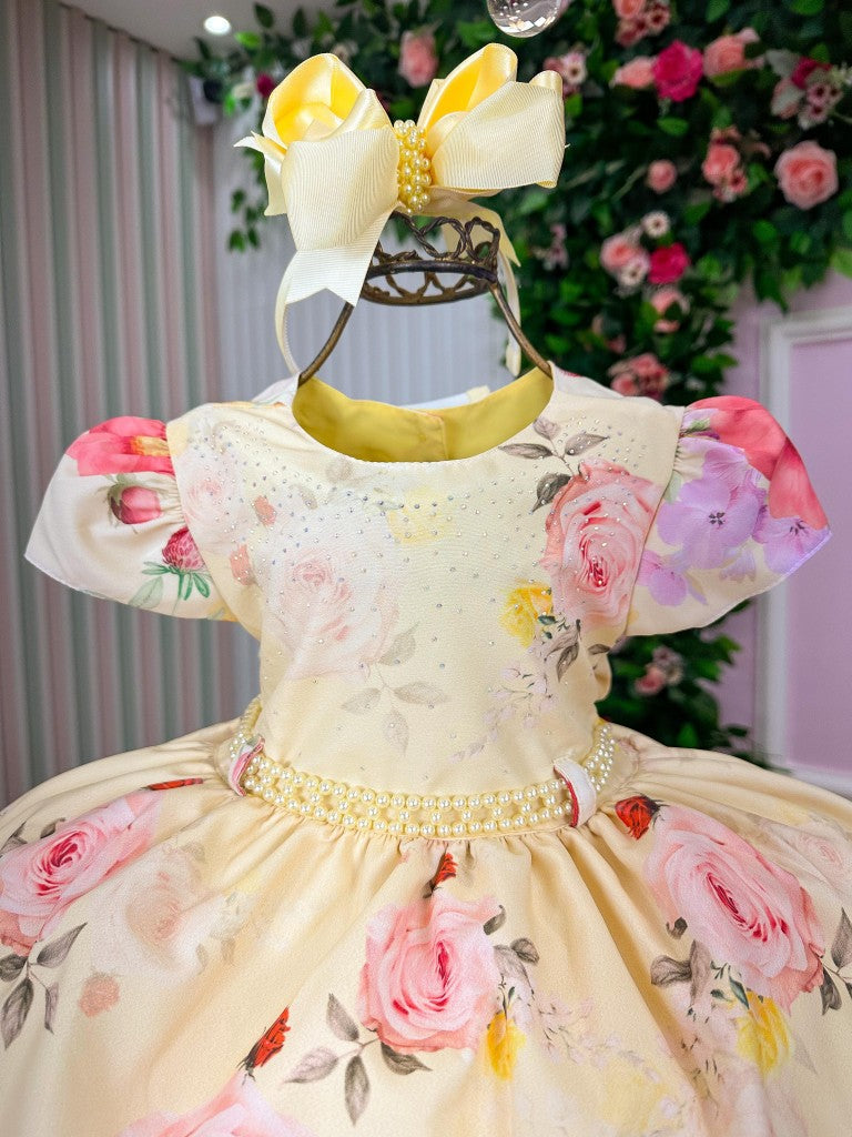 Vestido Menina Bonita Jardim Encantado Loise Amarelo - Leveza e Elegância para Meninas | Bebeloo Kids