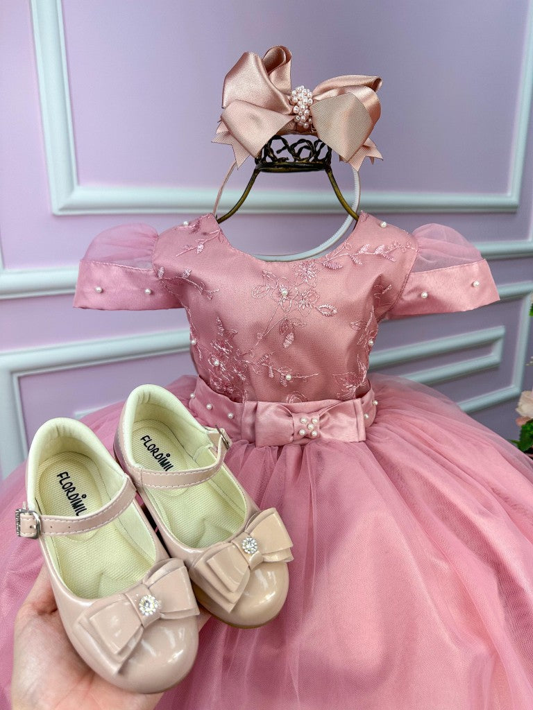 Vestido Marie Rose Laço Bella - Toque Delicado para Completar o Visual | Bebeloo Kids