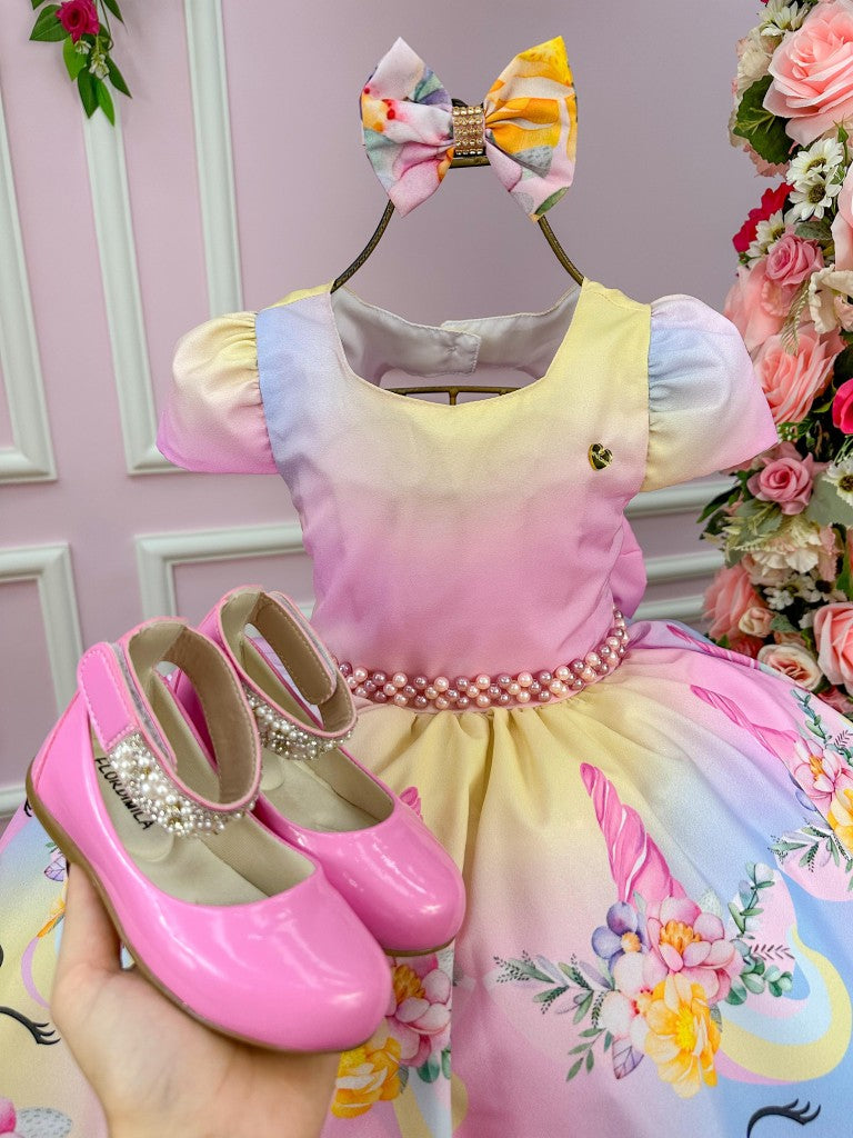 Vestido Mimadine Unicornio Colorido - Arco Iris - Leveza e Elegância para Meninas | Bebeloo Kids