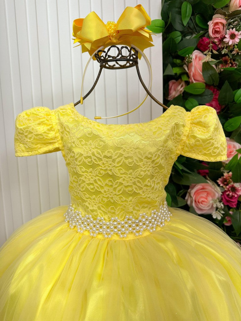 Vestido Enjoy Longo Laura Amarelo Rendado - Leveza e Elegância para Meninas | Bebeloo Kids