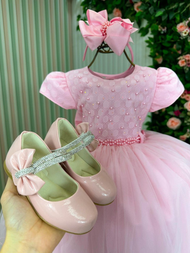 Vestido Menina Bonita Aline Rosa Bebe - Leveza e Elegância para Meninas | Bebeloo Kids