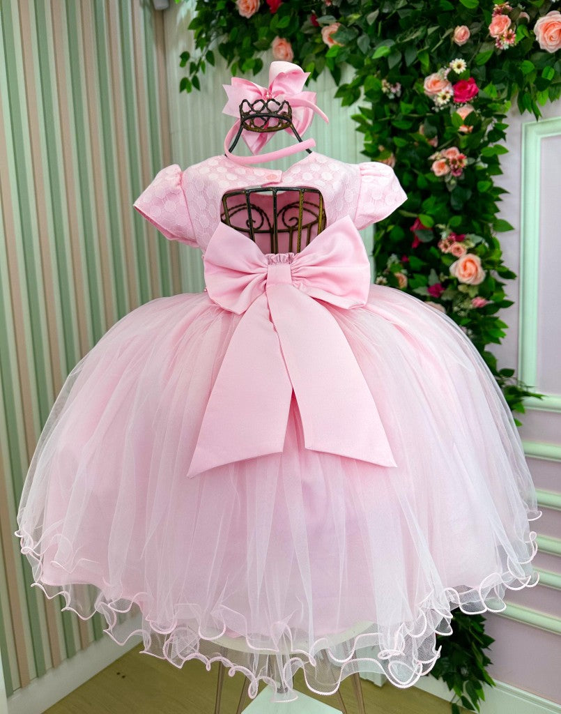 Vestido Menina Bonita Aline Rosa Bebe - Leveza e Elegância para Meninas | Bebeloo Kids