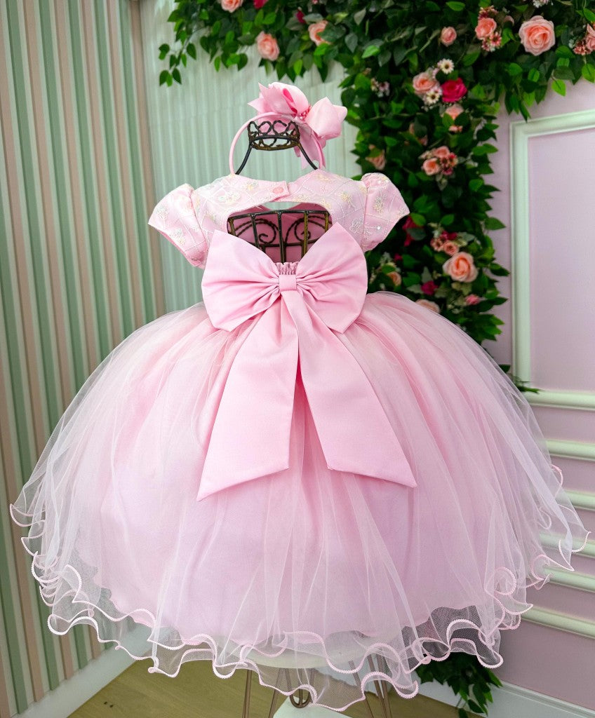 Vestido Menina Bonita Dafne Rosa Bebe - Leveza e Elegância para Meninas | Bebeloo Kids