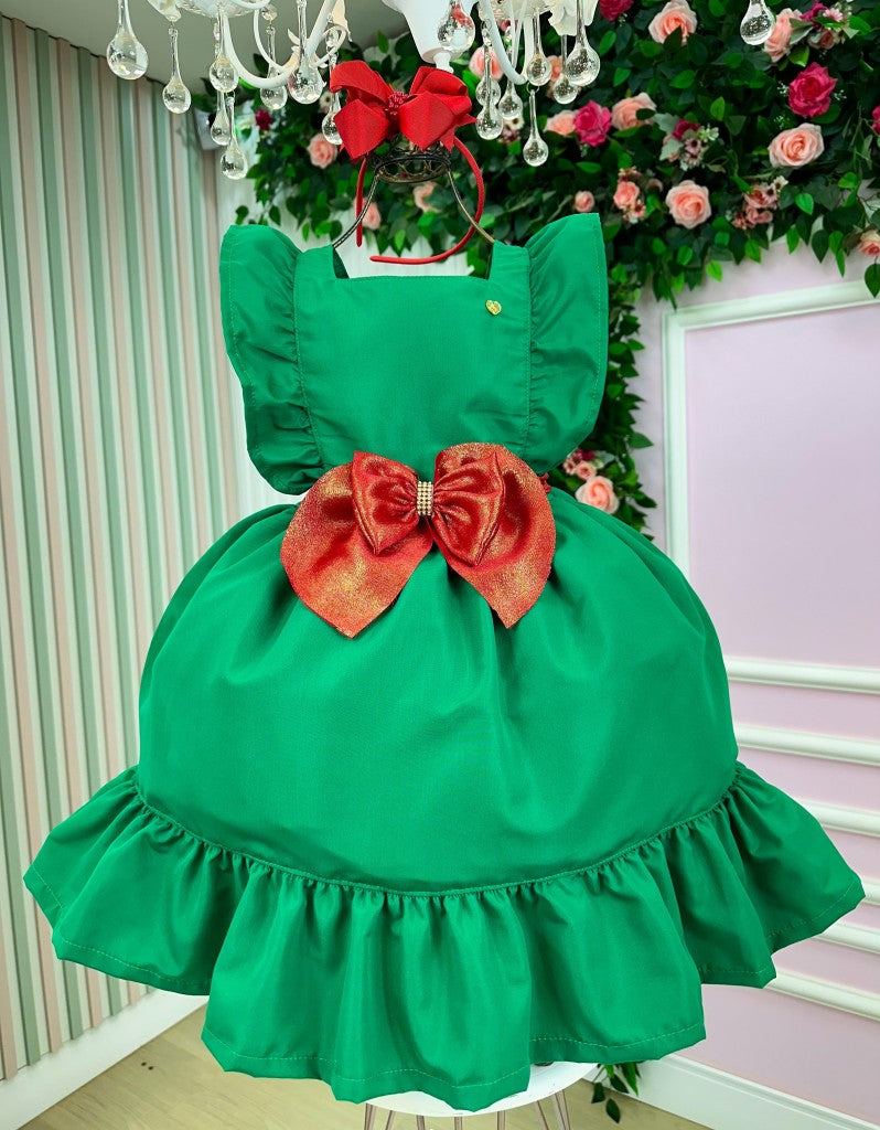 Vestido Blogueirinha Natali Verde - Natal - Leveza e Elegância para Meninas | Bebeloo Kids