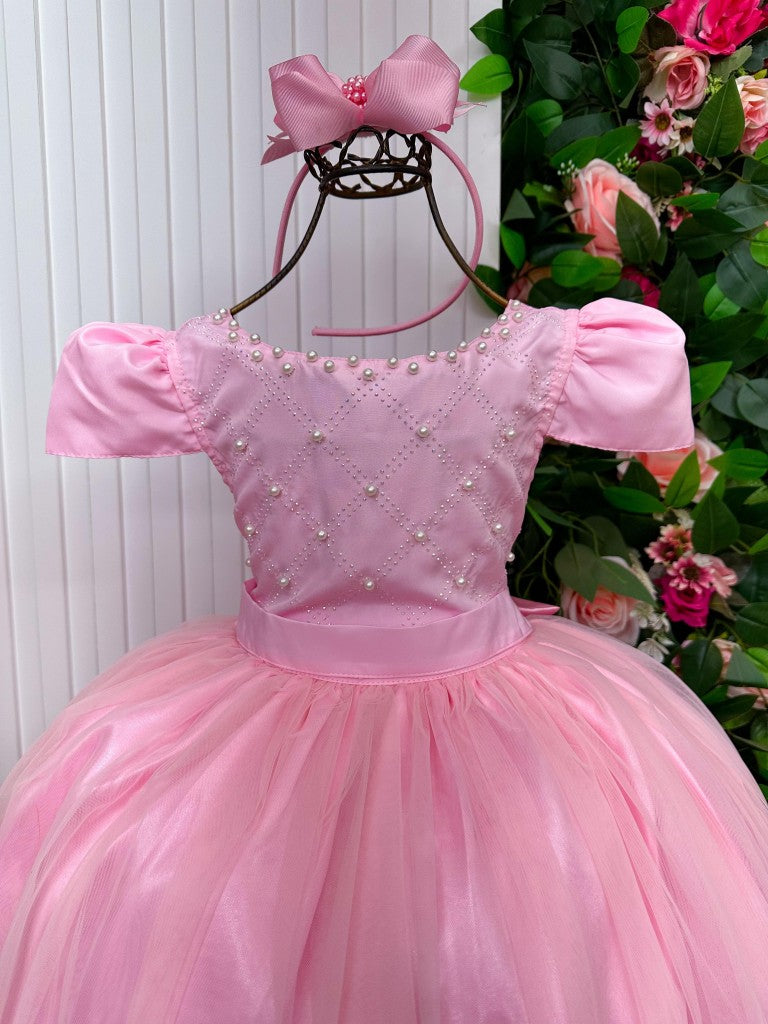 Vestido Enjoy Longo Gabriela Rosa Bebe - Leveza e Elegância para Meninas | Bebeloo Kids