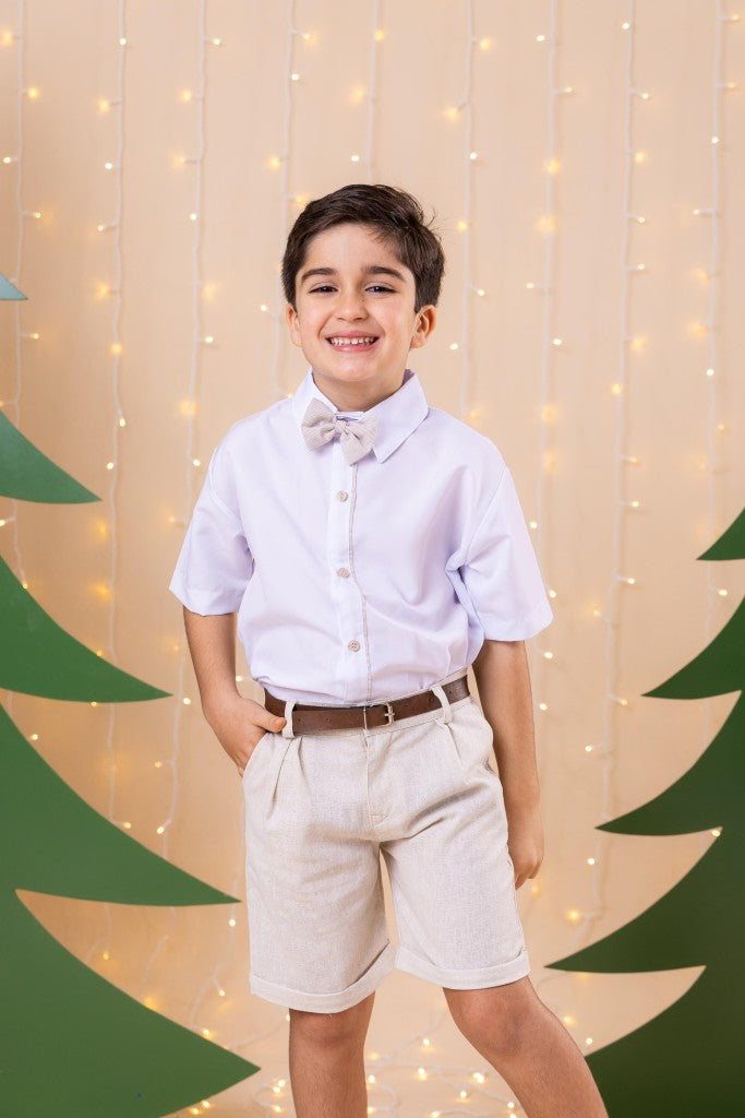 Conjunto Miss Cherry Social Linho Shorts Xadrez Heitor | Bebeloo Kids