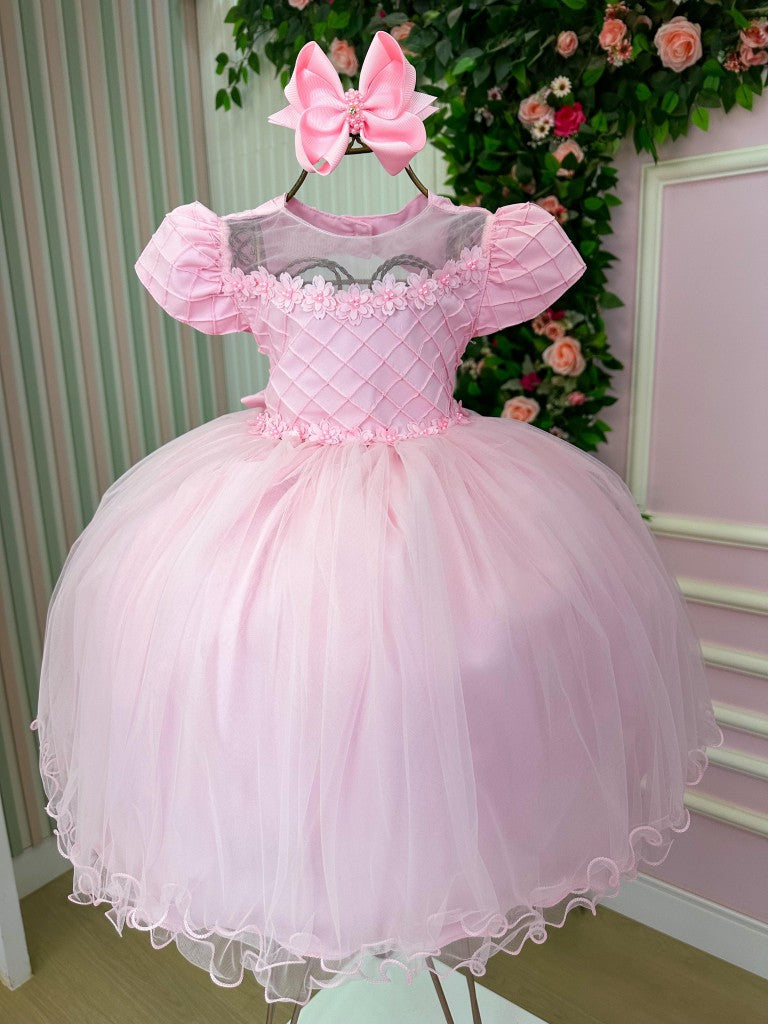 Vestido Menina Bonita Luna Rosa Bebe Modelo 2 - Leveza e Elegância para Meninas | Bebeloo Kids