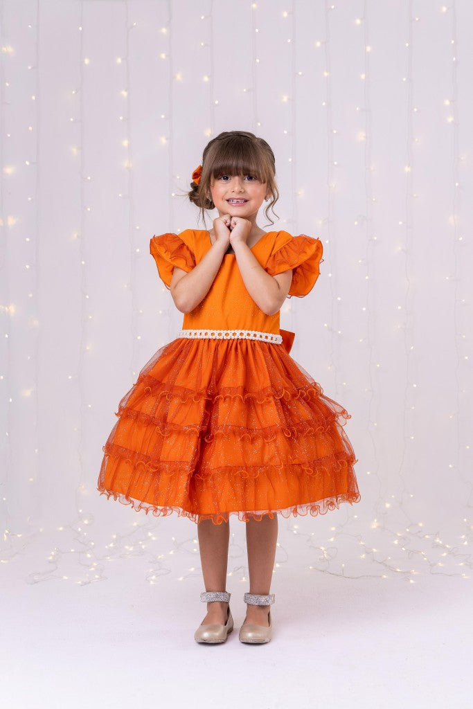 Vestido Ysa Kids Belinda Terracota - Leveza e Elegância para Meninas | Bebeloo Kids