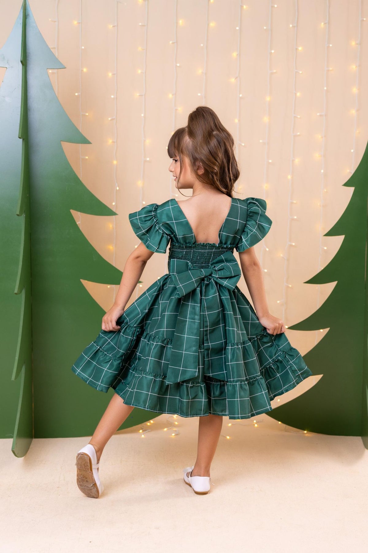 Vestido Banana Club Natal Patty Verde - Leveza e Elegância para Meninas | Bebeloo Kids