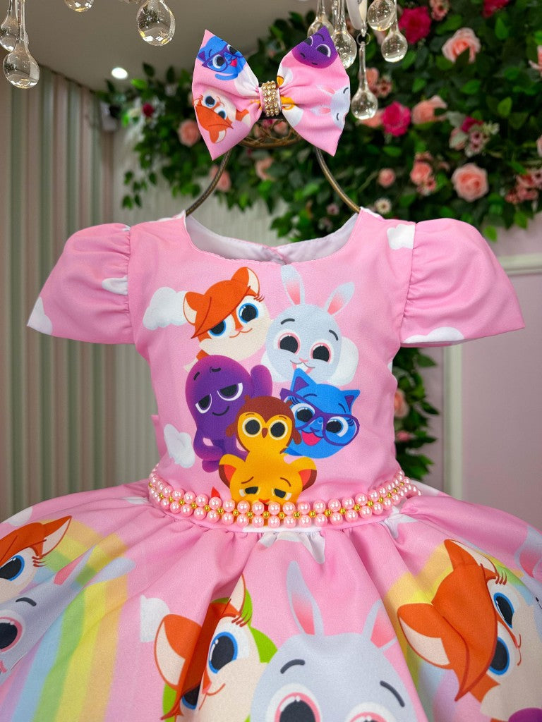 Vestido Tematico Mimadine Bolofofo Rosa Bebe - Leveza e Elegância para Meninas | Bebeloo Kids